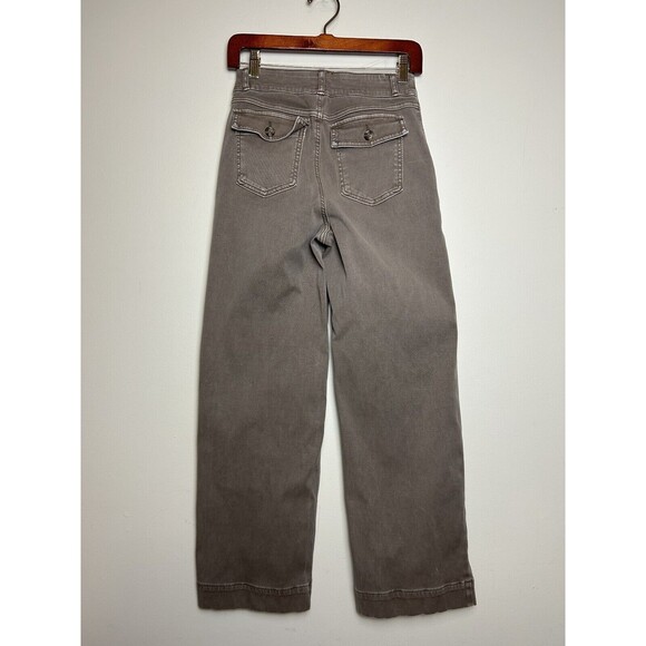 Spanx Stretch Wide Leg Cropped Twill Pant Tan Size Small Tall - Picture 7 of 10